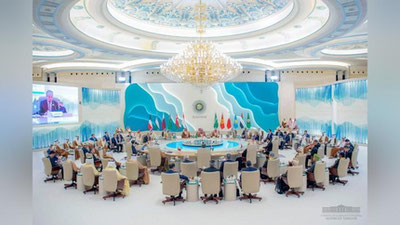 Изрображение 'Президент выступил на первом саммите лидеров стран ЦА и Совета сотрудничества арабских государств Залива'