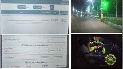 'Toshkentda svetoforning qizil chirog`idan o`tib ketgan YPX inspektoriga bayonnoma rasmiylashtirildi'ning rasmi