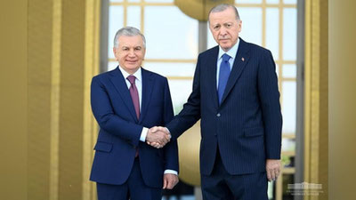 Изрображение 'В Президентском дворце в Анкаре прошла церемония официальной встречи главы Узбекистана'