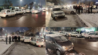 'Poytaxtda muzlama sabab 6 ta mashina to`qnashdi (foto)'ning rasmi
