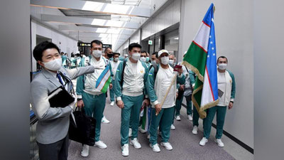 Изрображение 'Сборная Узбекистана прибыла в Японию для участия в Олимпиаде (фото)'