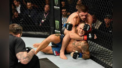 Изрображение 'Бой Хабиба Нурмагомедова и Дастина Порье: как это было (видео)'