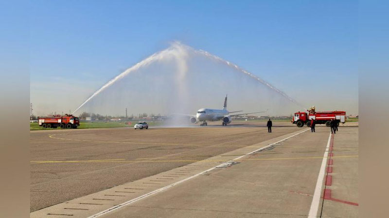 Изрображение 'Кыргызстанская Air Manas после долгого перерыва совершила полет Бишкек-Ташкент'