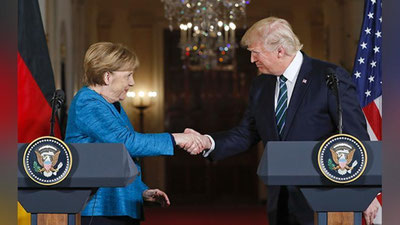 Изрображение 'ДОНАЛЬД ТРАМП ВПЕРВЫЕ ПРОВЕЛ ВСТРЕЧУ С АНГЕЛОЙ МЕРКЕЛЬ'