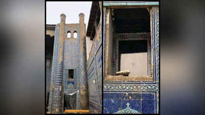 Изрображение 'Минкультуры: пластиковые рамы в комплексе Тош-ховли в Хиве демонтированы'