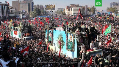 Изрображение 'В давке во время похорон иранского генерала Сулеймани погибли 35 человек'