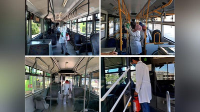 Изрображение 'Водителей и кондукторов столичных автобусов оштрафуют в случае отсутствия масок и перчаток'