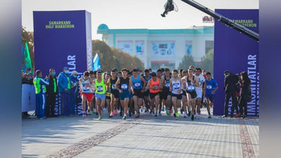 'Samarkand Half Marathon ishtirokchilari qalban Samarqandda ekanligiga aminman --  Aziz Abduxakimov'ning rasmi