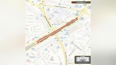 'Toshkentdagi Ahmad Donish ko`chasining bir qismi avtotransport qatnovi uchun yopiladi'ning rasmi