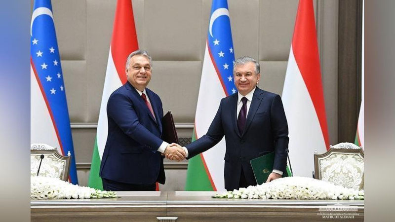 'O`zbekiston va Vengriya o`rtasidagi strategik sheriklik to`g`risidagi qo`shma deklarasiya imzolandi (foto)'ning rasmi