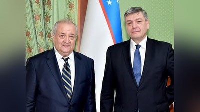 'Abdulaziz Kamilov Rossiya Tashqi ishlar vaziri o`rinbosari bilan uchrashdi'ning rasmi