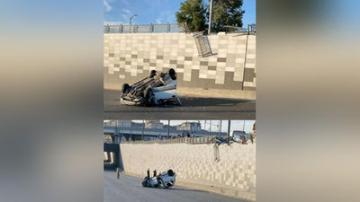 'Toshkentdagi 3 qavatli ko`prikdan "Matiz" tushib ketdi (video)'ning rasmi