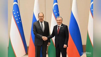 'O`zbekiston Prezidenti Rossiya tashqi ishlar vazirini qabul qildi'ning rasmi