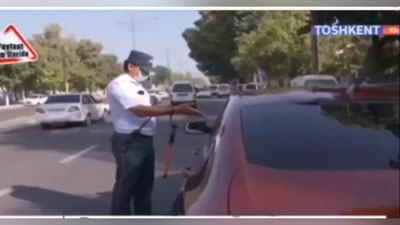 'Toshkentda inspektor yana bir  "Malibu"ni telefondan kelgan buyruq sabab jarima yozmay qo`yib yubordi (video)'ning rasmi