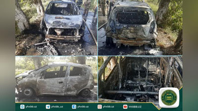 'To`raqo`rg`on tumanida "Spark" avtomobili yonib ketdi'ning rasmi
