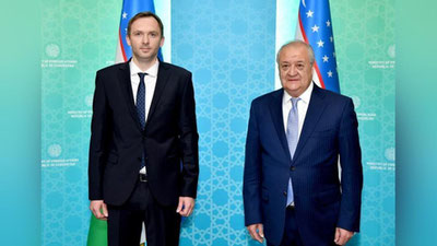 'Abdulaziz Komilov Latviyaning yangi elchisini qabul qildi'ning rasmi