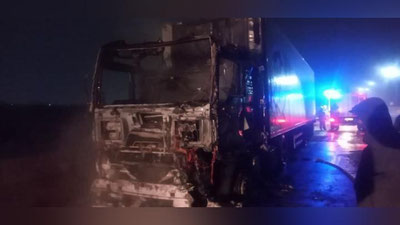 'Samarqandda "MAN" rusumli yuk avtomashinasi yonib ketdi (video)'ning rasmi