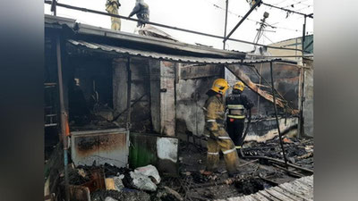 Изрображение 'На рынке "Янгиабад" в Ташкенте произошел пожар (видео)'