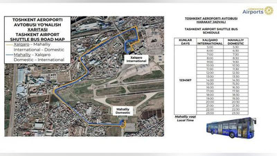 'Toshkent aeroportida terminallararo bepul avtobus qatnovi yo`lga qo`yildi'ning rasmi
