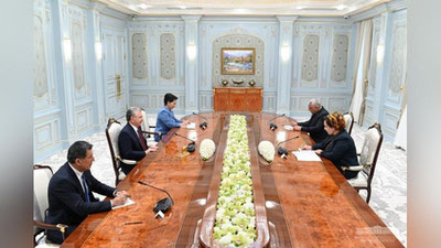 'Prezident Turkmaniston milliy kengashi majlisi raisi Gulshat Mammedovani qabul qildi'ning rasmi