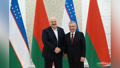 'Shavkat Mirziyoev  Belarus Prezidenti Aleksandr Lukashenko bilan uchrashuv o`tkazdi'ning rasmi