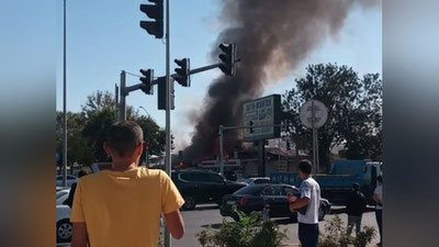 Изрображение 'В Яшнабадском районе Ташкента горело кафе (видео)'