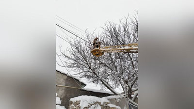 Изрображение 'В некоторых махаллях в двух районах Ташкента отключился свет из-за снега и падения веток на линии электропередач'