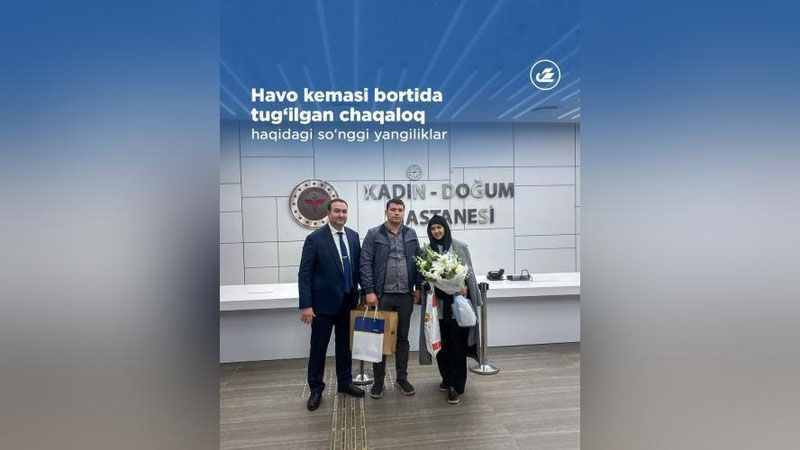 '"Uzbekistan Airways" samolyot bortida chaqaloq holidan xabar oldi'ning rasmi
