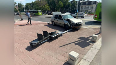 Изрображение 'На Юнусабаде водитель "Нексии" снес светофор'