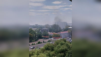Изрображение 'Пожар в центре Ташкента: видео'