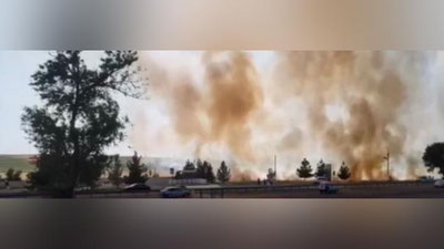 Изрображение 'Крупный пожар произошел вдоль трассы "Ташкент-Алмалык" (видео)'