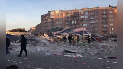 Изрображение 'Взрыв во Владикавказе полностью разрушил двухэтажный супермаркет (видео)'