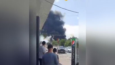 Изрображение 'В Коканде на АЗС загорелся бензовоз (видео)'