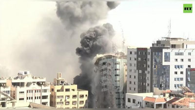Изрображение 'Видео: Удар Израиля в Газе разрушил высотное здание с офисами международных СМИ'