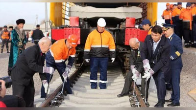 Изрображение 'В Казахстане начали строить новую ж/д линию к границе с Узбекистаном'