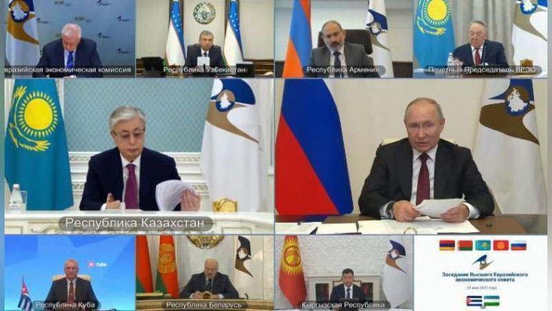 Изрображение 'Шавкат Мирзиёев принимает участие в заседании Высшего Евразийского экономического совета'