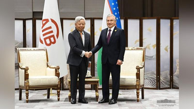 'Shavkat Mirziyoev Xitoyda Osiyo infratuzilmaviy investisiyalar banki prezidentini qabul qildi'ning rasmi