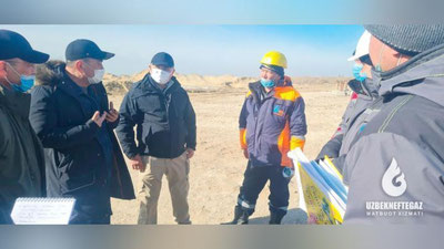 '“O`zbekneftgaz”: Boshqaruv raisi tomonidan Ustyurtda tabiiy gaz qazib chiqarilishining yangi istiqbollari, ishchi-xodimlarning yashash hamda ishlash sharoitlari o`rganildi (Foto-video)'ning rasmi