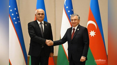 'Shavkat Mirziyoev Ozarbayjon Respublikasi vakili Shaxin Mustafoevni qabul qildi'ning rasmi