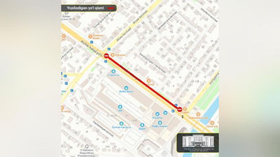 Изрображение 'Участок дороги у торгового комплекса "Малика" в Ташкенте временно закрыт'