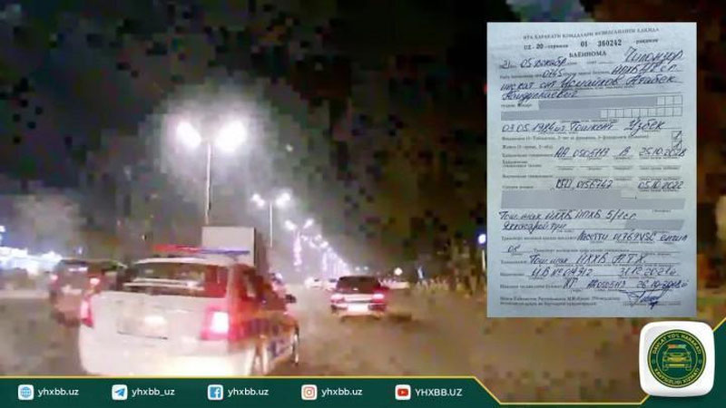 'Toshkentda "quvib o`tish qoidasini bilmaydigan IIO xodimi" ga chora ko`rildi'ning rasmi