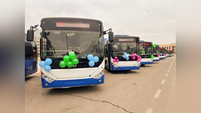 Изрображение 'Бухара получила 20 новых автобусов китайской компании Zhongtong'