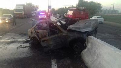 'M-34 yo`lida yonib ketgan “Lacetti” bo`yicha ma`lumot berildi'ning rasmi