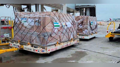 Изрображение 'Из США доставили вторую партию гуманитарного груза для медучреждений Узбекистана'