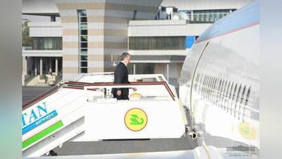 Изрображение 'Президент отбыл в Ашхабад для участия в саммите СНГ'