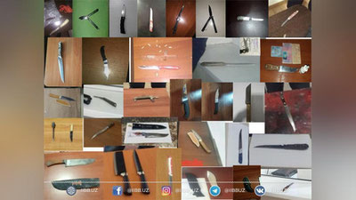 Изрображение 'Сотрудники ГУВД Ташкента за один день изъяли у граждан 39 ножей'