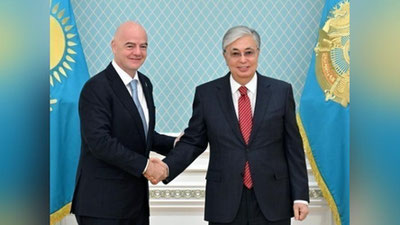 'FIFA prezidenti  Qozog`istonga birinchi marta rasmiy tashrif bilan keldi'ning rasmi