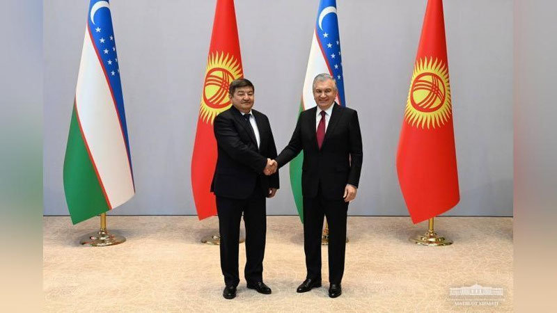 'Shavkat Mirziyoev Qirg`iz Respublikasi Vazirlar Mahkamasi Raisini qabul qildi'ning rasmi