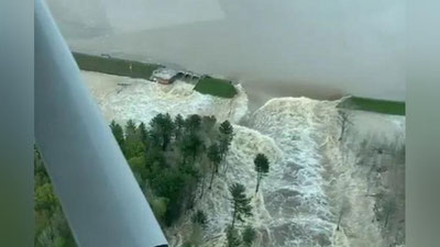 Изрображение 'В США из-за прорыва дамб и наводнения эвакуирован персонал химзавода (видео)'