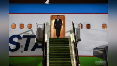 'Prezident Shavkat Mirziyoev Toshkentga qaytdi 'ning rasmi